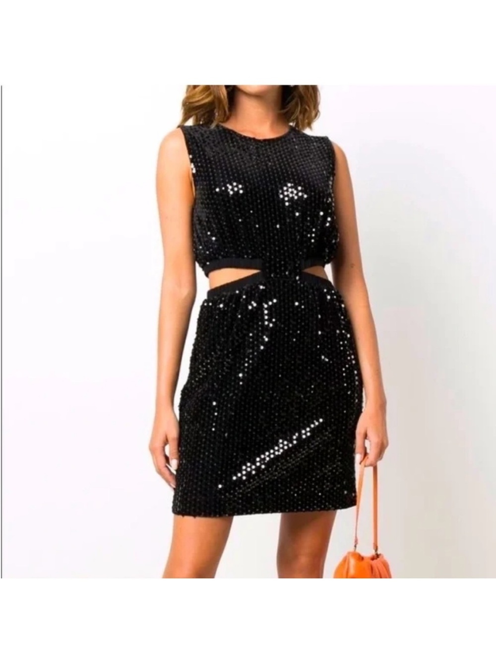 Maje Embellished Sequin Cut Out Mini Dress Small